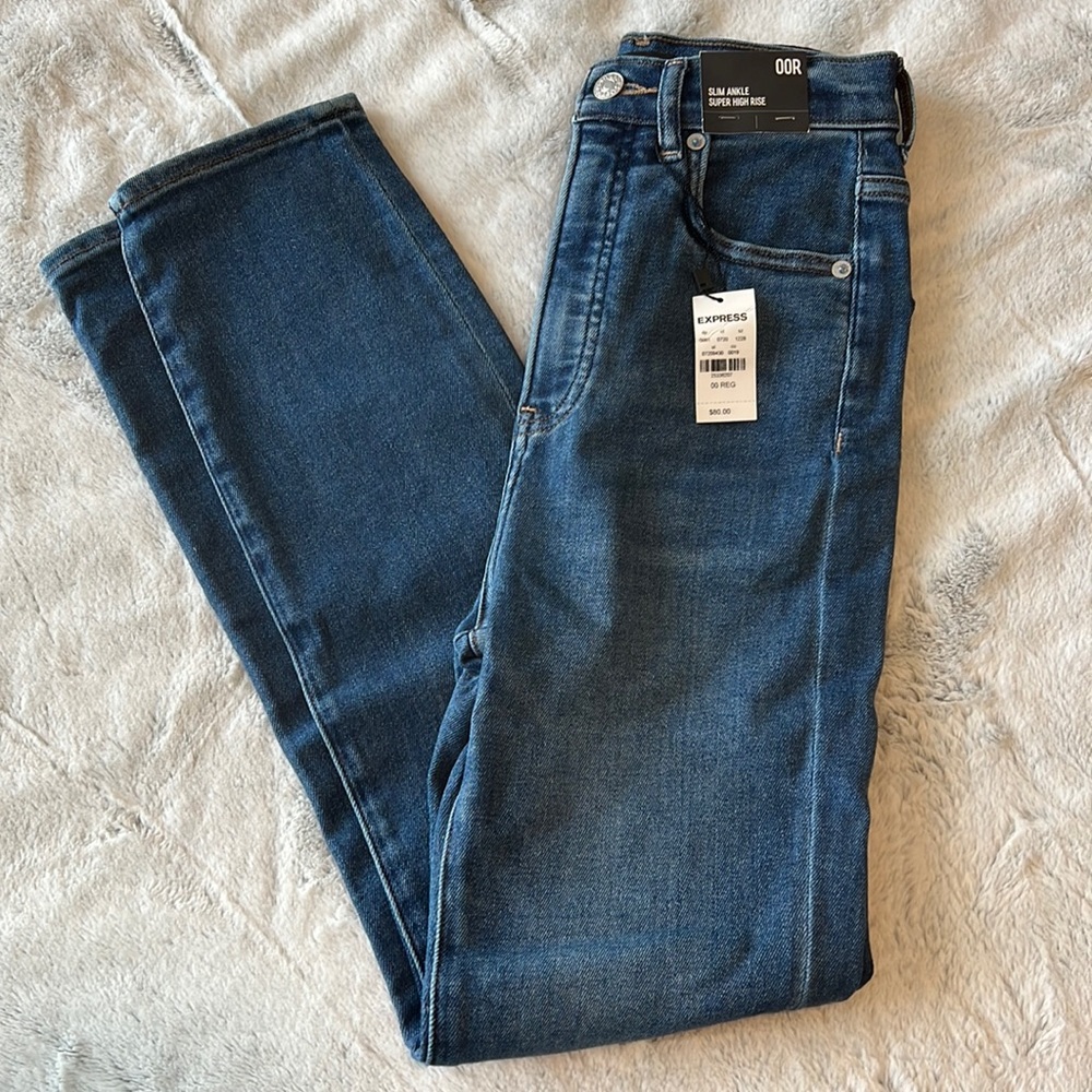 Express Slim Ankle Super High Rise Jean, Size 00R